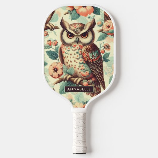  Schattige uilenpatroon Pickleball Paddle (Voorkant)