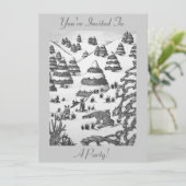 schattige uitnodiging voor de wintersneeuwscrisis (Staand voorkant)