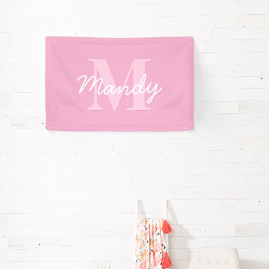 Schattige uitziende cursieve naam & monogram | Roz Spandoek (Insitu)