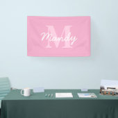 Schattige uitziende cursieve naam & monogram | Roz Spandoek (Beurs)