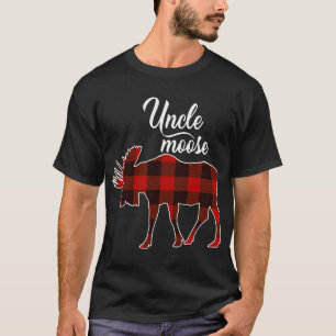 Schattige Uncle Moose- Rood Plaid Kerstmis Bijpass T-shirt