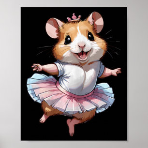 Schattige uniek en modern hamsterballet en balleri poster
