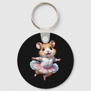 Schattige uniek en modern hamsterballet en balleri sleutelhanger