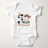 schattige unisex baby eerste koe van de verjaardag romper (Voorkant)