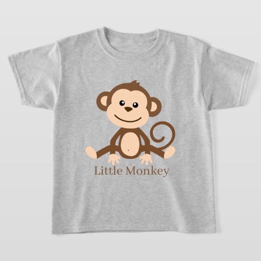 schattige unisex kinder kleine aap voegt tekst T-s T-shirt (Laagn)