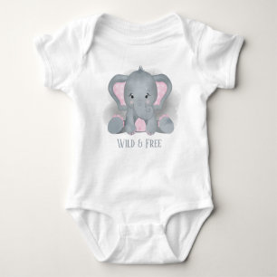 schattige unisex - olifant voegt tekst toe romper