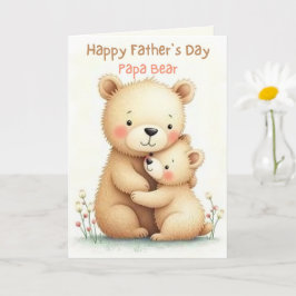 Schattige Vaderdag met Zachte Pastelkleurige Diere Kaart