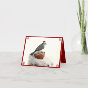 Schattige vakantie Tufted Titmouse Feestdagen Kaart