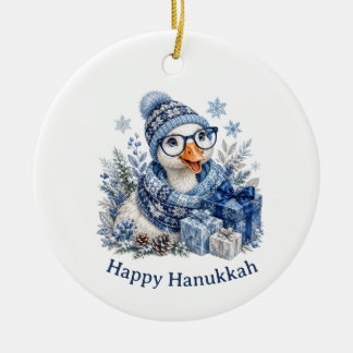 Schattige vakantie winter Kerstmis Hanukkah gans Keramisch Ornament