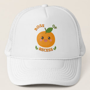 Schattige vakantiebaas oranje kids truckerhoed trucker pet