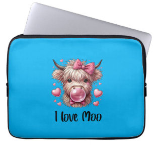 Schattige Valentijn Highland Koe Laptop Sleeve