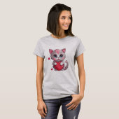 Schattige Valentijn Kitten T-shirt (Voorkant volledig)