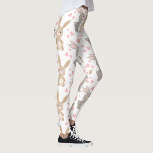 Schattige Valentijn Konijnen Leggings (Rechts)