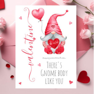 Schattige Valentijn Theres Gnome Lichaam Net Als J Kaart