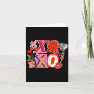 Schattige Valentijn XOXO Grappige Valentijn Harten Kaart