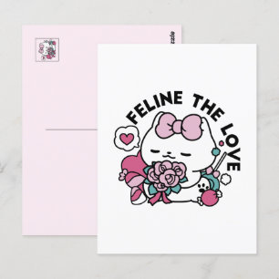 Schattige Valentijns Cat Design – Feline the Love Briefkaart