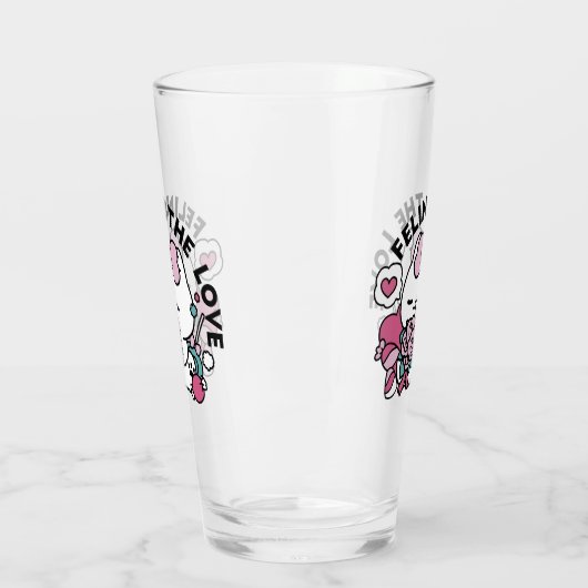 Schattige Valentijns Cat Design – Feline the Love Glas (Links)