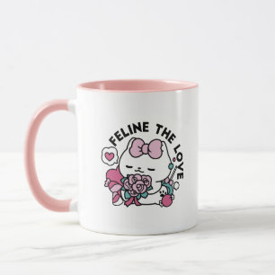 Schattige Valentijns Cat Design – Feline the Love Mok