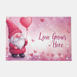 Schattige Valentijnsdag Gnome met hartballon Deurmat