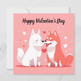Schattige Valentijnsdag Honden Plat Kaart