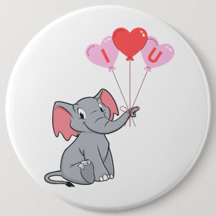 schattige Valentijnsdag Ik hou van je hart Ronde Button 6,0 Cm