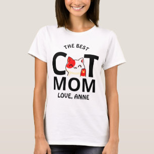 schattige Valentijnsdag kattemoeder personaliseert T-shirt