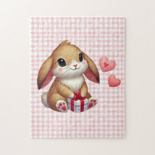 Schattige Valentijnsdag konijn konijn Legpuzzel