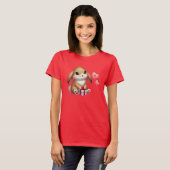 Schattige Valentijnsdag konijn konijntje T-shirt (Voorkant volledig)