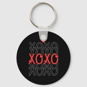Schattige Valentijnsdag Liefde Gestapelde Xoxo Val Sleutelhanger