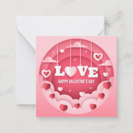Schattige Valentijnsdag Notitiekaart Notitiekaartje (Voorkant)