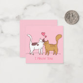 Schattige Valentijnsdag Notitiekaartje (Voorkant / Achterkant in situ)