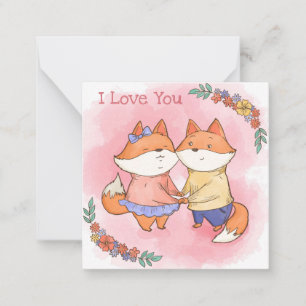 Schattige Valentijnsdag Notitiekaartje