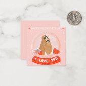 Schattige Valentijnsdag Notitiekaartje (Voorkant / Achterkant in situ)