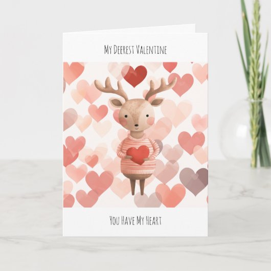 Schattige Valentijnsdag Vouwbare & Bewerkbare, Her Feestdagen Kaart (Voorkant)