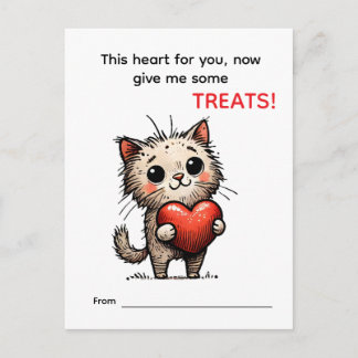 Schattige Valentijnskaart voor Kattenliefhebbers  Feestdagenkaart