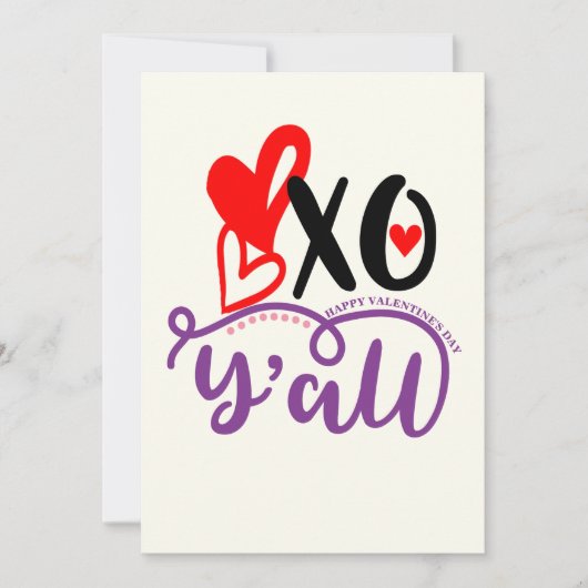 Schattige Valentijnskaart | XO Love Hearts Feestdagenkaart (Voorkant)