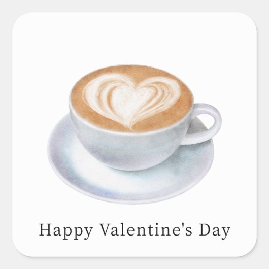 Schattige Valentijnskaarten met waterverf Vierkante Sticker (Voorkant)