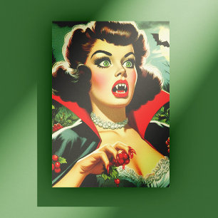 Schattige vampier pin-up briefkaart