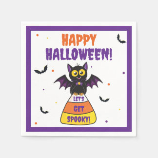 Schattige Vampiervleermuis Halloween Candy Corn Servet