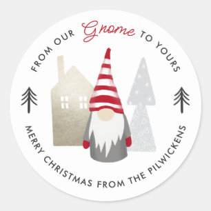 Schattige Van onze Gnome tot Yours Christmas Ronde Sticker