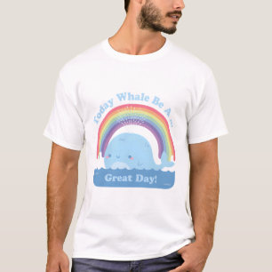 Schattige vandaag walvis een geweldige dag positie t-shirt