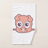 Schattige varken clipart bad handdoek (Handdoek)