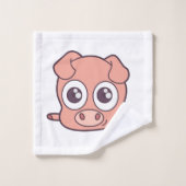 Schattige varken clipart bad handdoek (Wasdoekje)