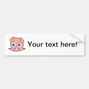 Schattige varken clipart bumpersticker