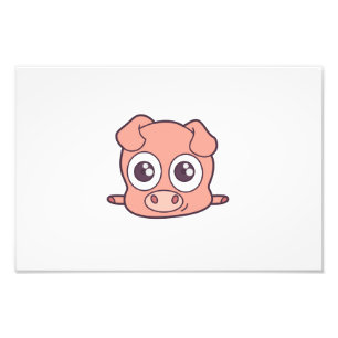Schattige varken clipart foto afdruk