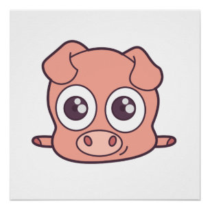 Schattige varken clipart perfect poster