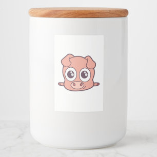 Schattige varken clipart voedselcontainer etiket