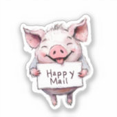 Schattige varken, Happy Mail, Sticker (Voorkant)