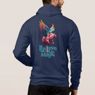 Schattige Varken met Kleurrijke vleugels Geloof Hoodie