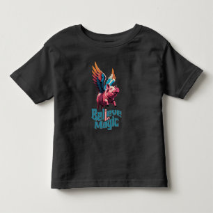 Schattige Varken met Kleurrijke vleugels Geloof Kinder Shirts